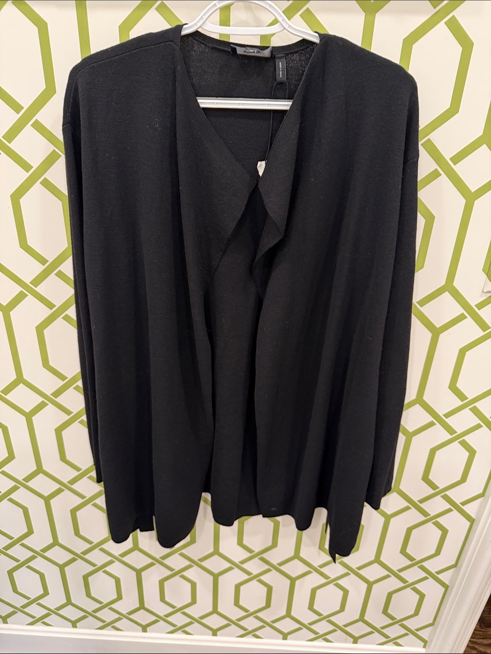 Theory Gorgeous Black Open-Front Cardigan with Side Slits!